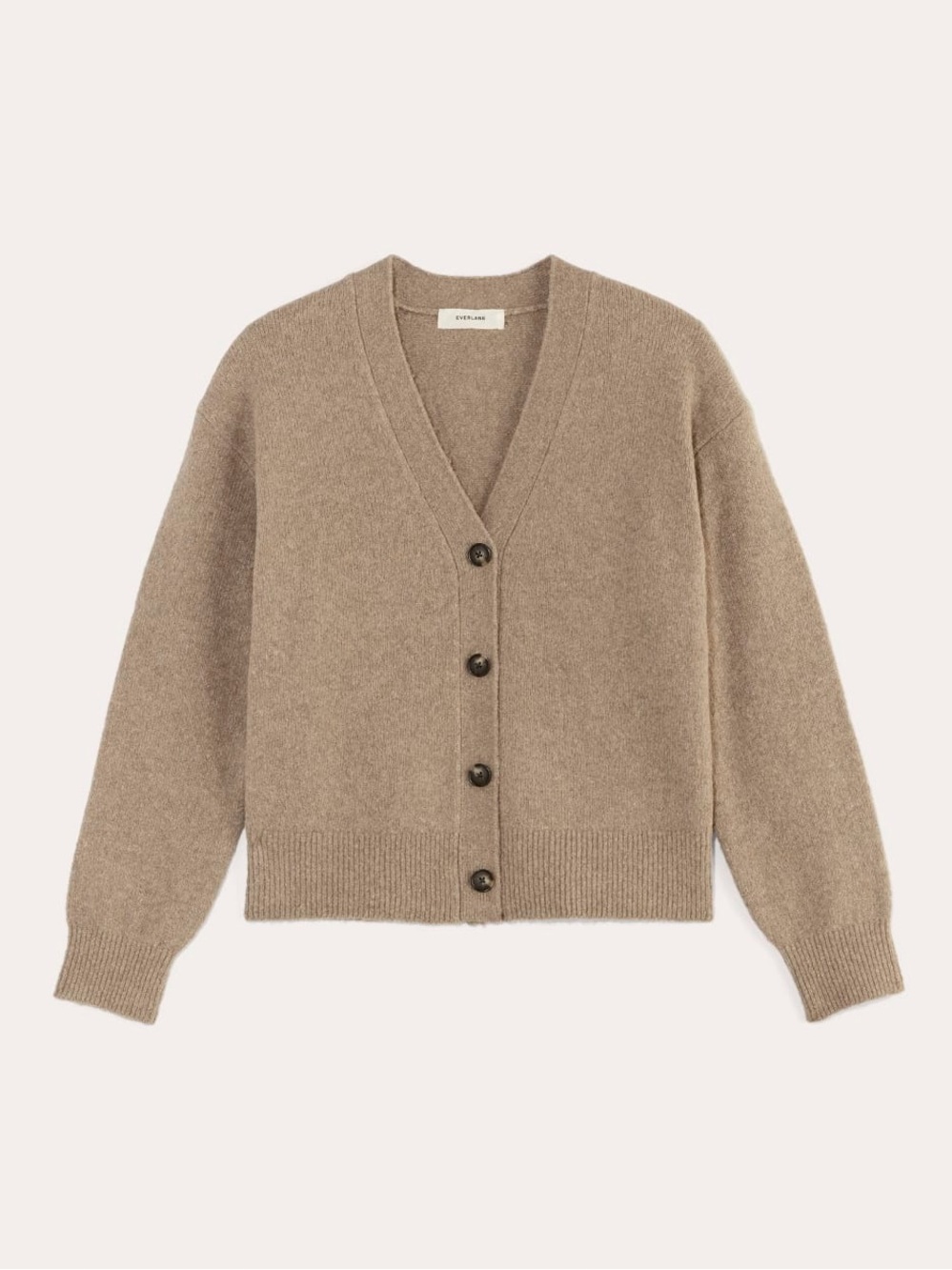 Everlane Heather Taupe The Cocoon Cardigan Plush Cotton Wool Alpaca Blend M NWT - Picture 2 of 16